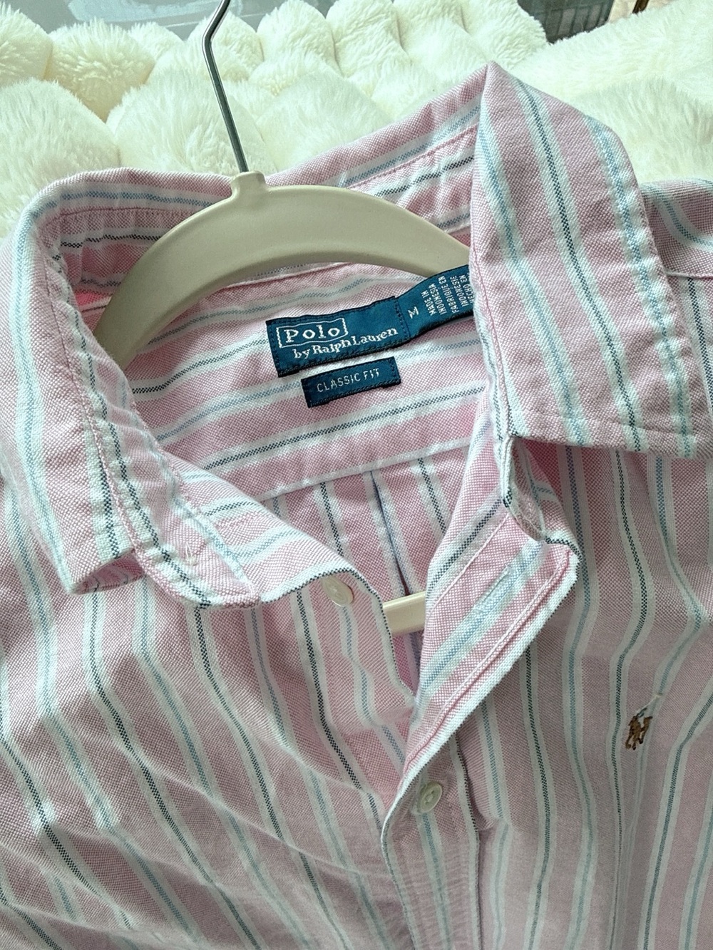 Ralph Lauren Pink Classic Fit Striped Cotton Oxford Shirt - Picture 3 of 3